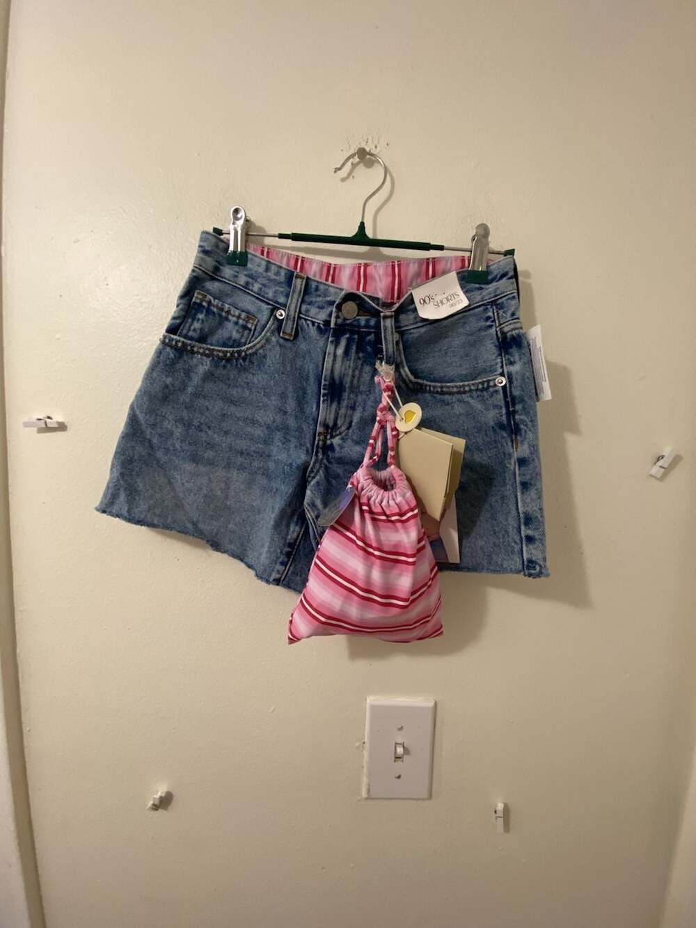 90's Shorts 00/23 Denim Shorts With Bikini Set